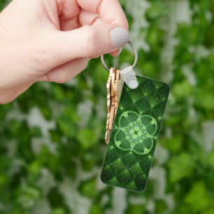 SlipperyJoe's Saint Patrick's Day glowing four lea Keychain