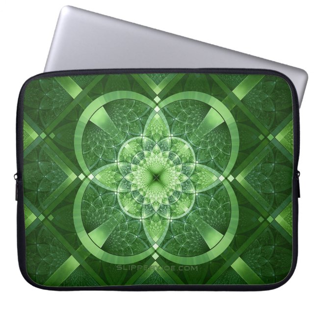 SlipperyJoe's Saint Patrick's Day glowing four lea Laptop Sleeve (Front)