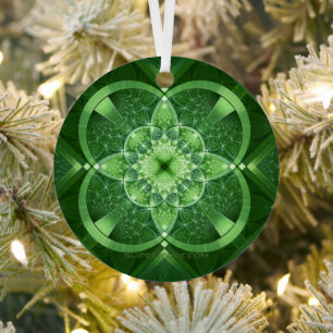 SlipperyJoe's Saint Patrick's Day glowing four lea Metal Ornament