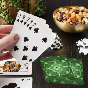 SlipperyJoe's Saint Patrick's Day glowing four lea Poker Cards