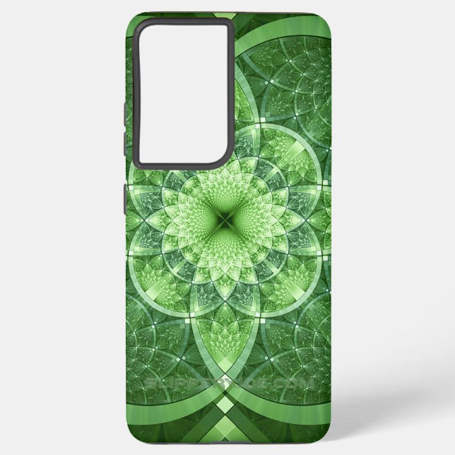 SlipperyJoe's Saint Patrick's Day glowing four lea Samsung Galaxy Case (Back)
