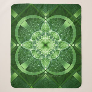 SlipperyJoe's Saint Patrick's Day glowing four lea Sherpa Blanket