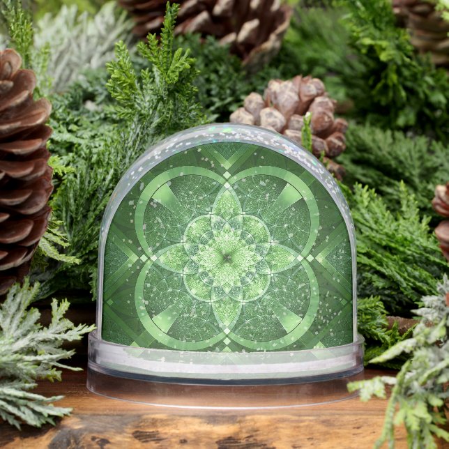 SlipperyJoe's Saint Patrick's Day glowing four lea Snow Globe (Winter)