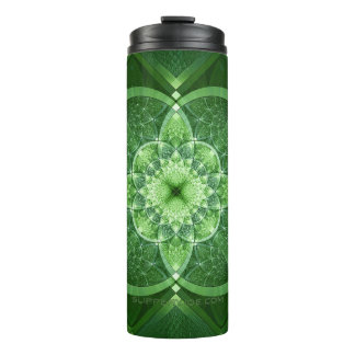 SlipperyJoe's Saint Patrick's Day glowing four lea Thermal Tumbler