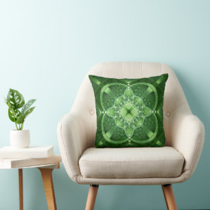 SlipperyJoe's Saint Patrick's Day glowing four lea Throw Pillow