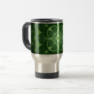 SlipperyJoe's Saint Patrick's Day glowing four lea Travel Mug