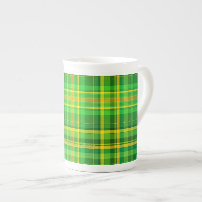 SlipperyJoe's Saint Patrick's Day green-yellow pla Bone China Mug (Front Right)