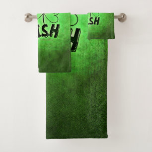 SlipperyJoe's Saint Patrick's Day holiday Irish pr Bath Towel Set