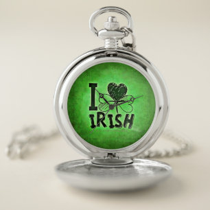 SlipperyJoe's Saint Patrick's Day holiday Irish pr Pocket Watch