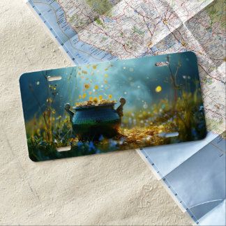 SlipperyJoe's Saint Patrick's Day large ornate pot License Plate