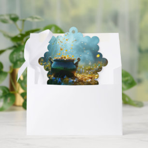 SlipperyJoe's Saint Patrick's Day large ornate pot Ornament Card