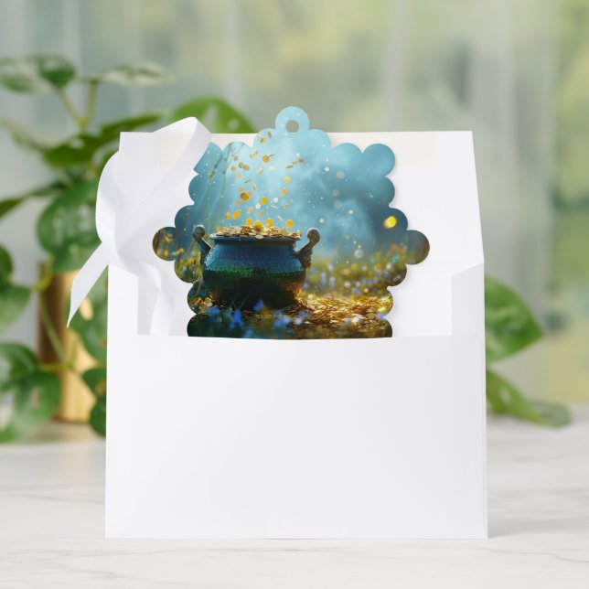 SlipperyJoe's Saint Patrick's Day large ornate pot Ornament Card (Envelope)