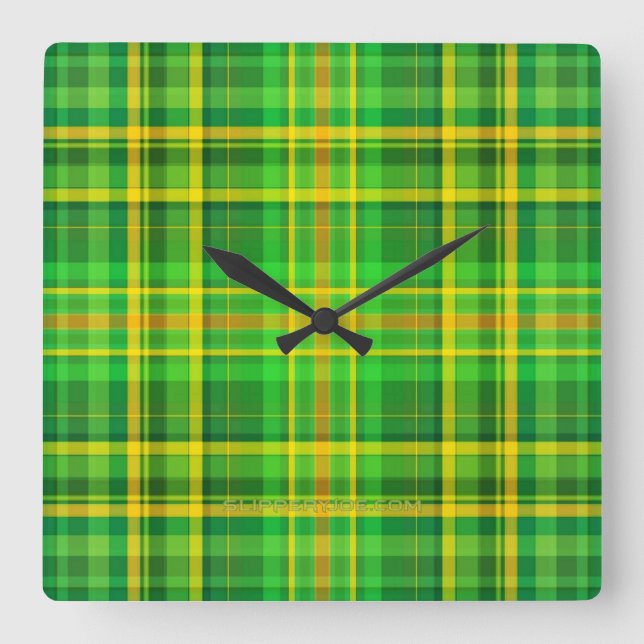 SlipperyJoe's Saint Patrick's Day reminiscent Iris Square Wall Clock (Front)
