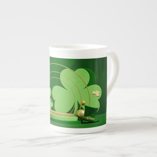 SlipperyJoe's Saint Patrick's Day theme leprechaun Bone China Mug (Front Right)
