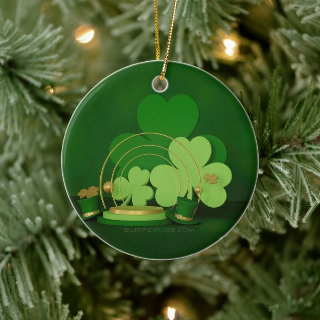 SlipperyJoe's Saint Patrick's Day theme leprechaun Ceramic Ornament (Tree)