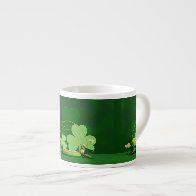 SlipperyJoe's Saint Patrick's Day theme leprechaun Espresso Cup (Front Right)