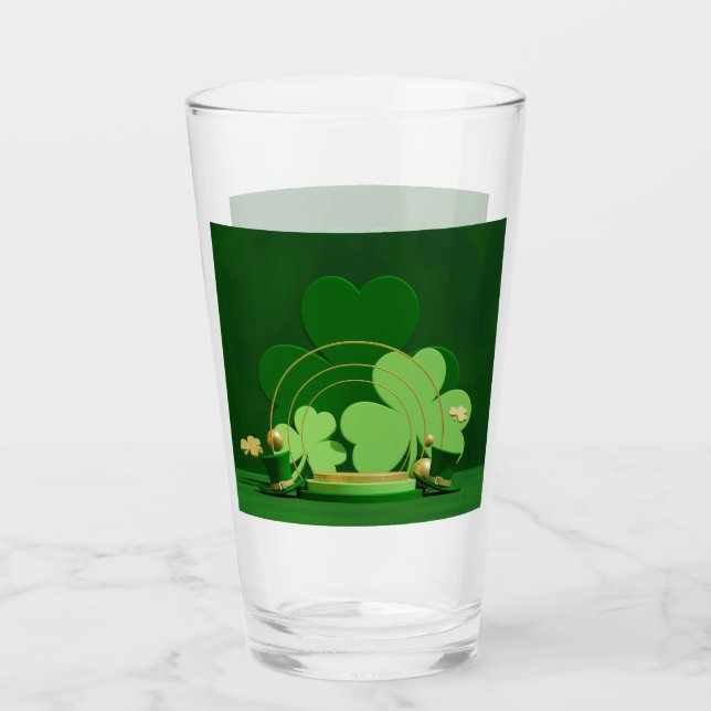 SlipperyJoe's Saint Patrick's Day theme leprechaun Glass (Front)