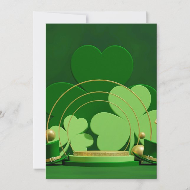SlipperyJoe's Saint Patrick's Day theme leprechaun Holiday Card (Front)