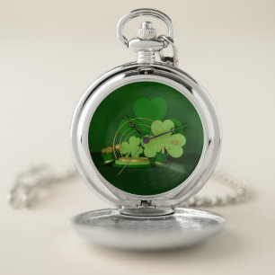 SlipperyJoe's Saint Patrick's Day theme leprechaun Pocket Watch