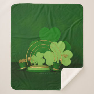 SlipperyJoe's Saint Patrick's Day theme leprechaun Sherpa Blanket