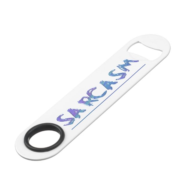 SlipperyJoe's Sarcasm beating illegal funny slogan Bar Key (Front Angled)