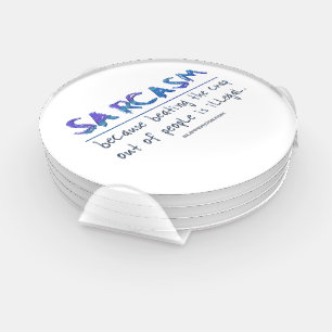 SlipperyJoe's Sarcasm beating illegal funny slogan Coaster Set