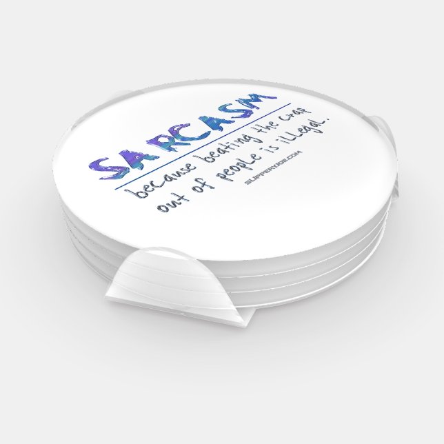 SlipperyJoe's Sarcasm beating illegal funny slogan Coaster Set (Set)