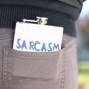 SlipperyJoe's Sarcasm beating illegal funny slogan Flask