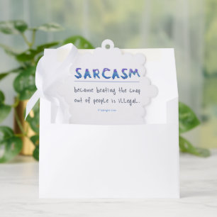 SlipperyJoe's sarcasm polished metal illusion high Ornament Card