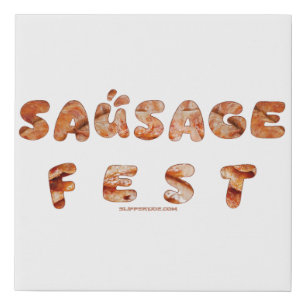 SlipperyJoe's sausage fest words long meat juicy t Faux Canvas Print