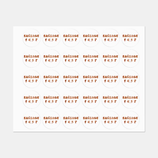 SlipperyJoe's sausage fest words long meat juicy t Labels (Sheet)