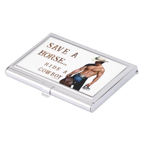 SlipperyJoes Save a horse Ride A Cowboy muscular  Business Card Case