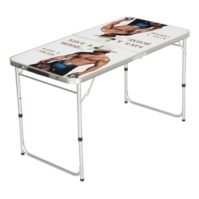 SlipperyJoe's save horse ride straw cowboy hat mus Beer Pong Table (Angled)