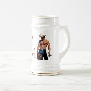 SlipperyJoe's save horse ride straw cowboy hat mus Beer Stein