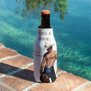SlipperyJoe's save horse ride straw cowboy hat mus Bottle Cooler