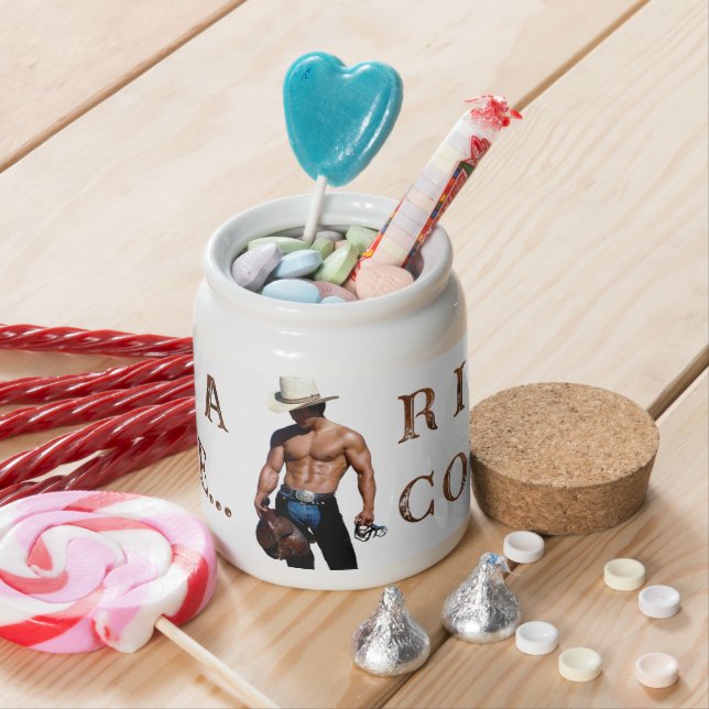 SlipperyJoe's save horse ride straw cowboy hat mus Candy Jar (In Situ)