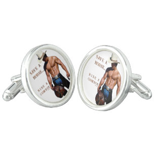 SlipperyJoe's save horse ride straw cowboy hat mus Cufflinks