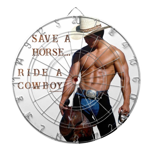 SlipperyJoe's save horse ride straw cowboy hat mus Dart Board (Front)
