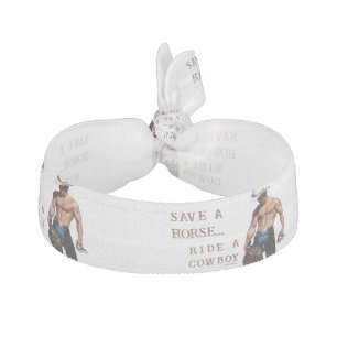 SlipperyJoe's save horse ride straw cowboy hat mus Elastic Hair Tie