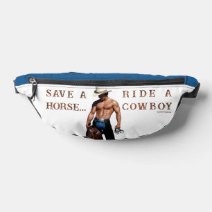 SlipperyJoe's save horse ride straw cowboy hat mus Fanny Pack