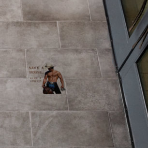 SlipperyJoe's save horse ride straw cowboy hat mus Floor Decals