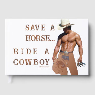 SlipperyJoe's save horse ride straw cowboy hat mus Foil Guest Book
