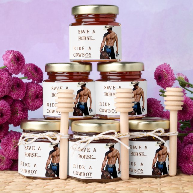SlipperyJoe's save horse ride straw cowboy hat mus Honey Jar Favors (Insitu)