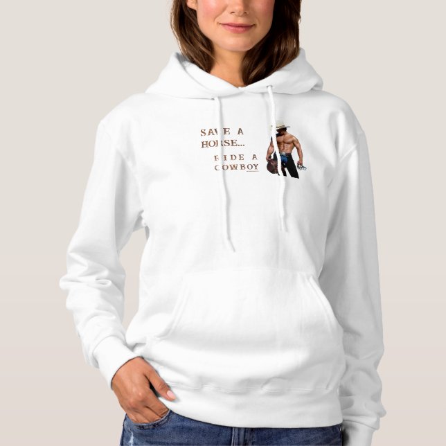 SlipperyJoe's save horse ride straw cowboy hat mus Hoodie (Front)