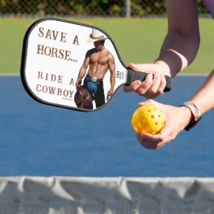 SlipperyJoe's save horse ride straw cowboy hat mus Pickleball Paddle