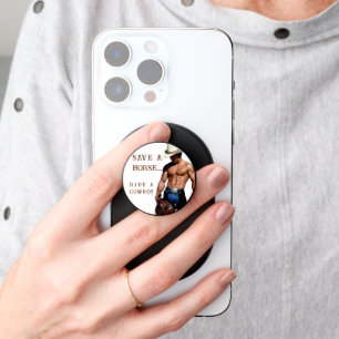 SlipperyJoe's save horse ride straw cowboy hat mus PopSocket