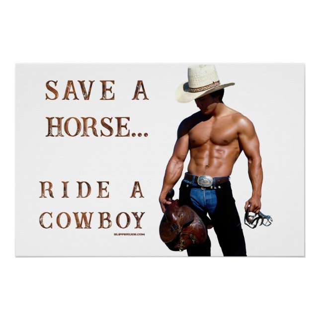 SlipperyJoe's save horse ride straw cowboy hat mus Poster (Front)