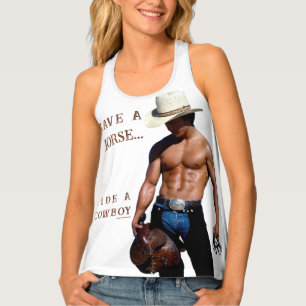 SlipperyJoe's save horse ride straw cowboy hat mus Tank Top
