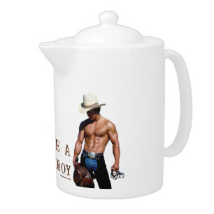 SlipperyJoe's save horse ride straw cowboy hat mus Teapot