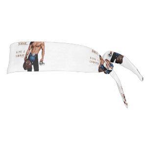 SlipperyJoe's save horse ride straw cowboy hat mus Tie Headband